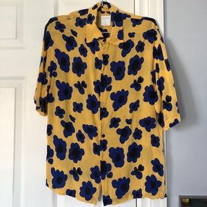 Sandro men’s floral short-sleeve shirt size XS